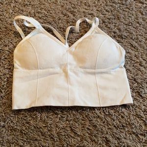 Seamless white sports bra